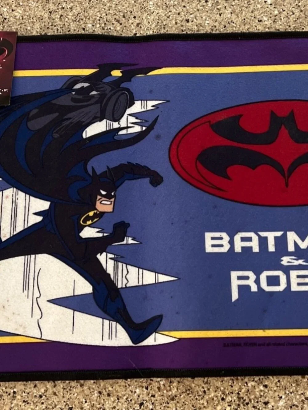 Batman Robin Couristan 17 x 29 rug New with Tags Vintage